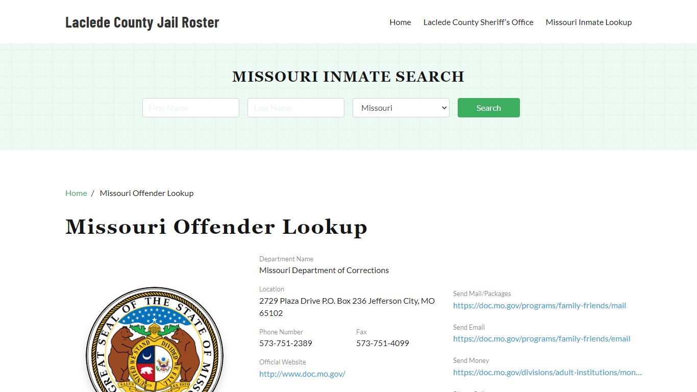 Missouri Inmate Search, Jail Rosters - Laclede County Jail